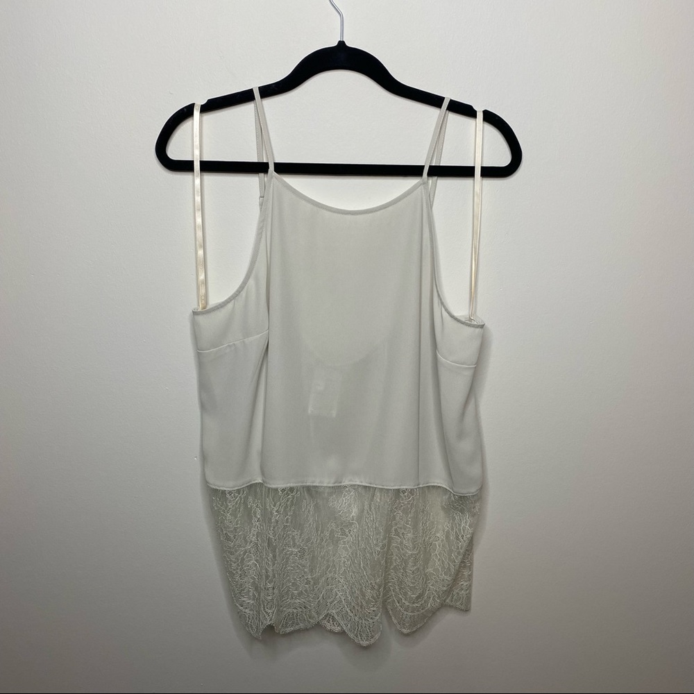 BCBG Lace Bottom High Neck Tank